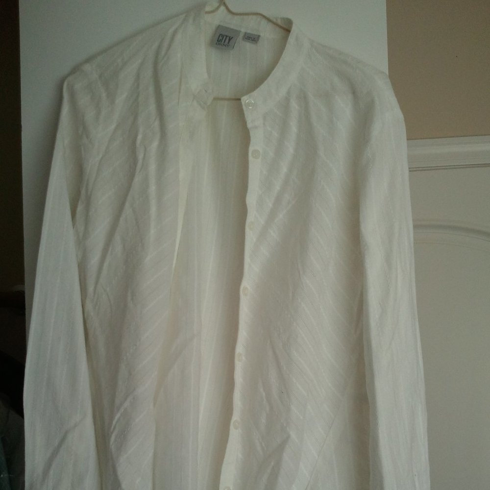 DKNY Mandarin Collar 100% Cotton Tunic Top S/M